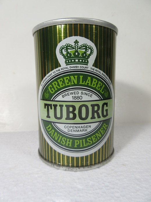 9 2/3 oz - Tuborg Green Label - SS - large font top/front - T/O - Click Image to Close